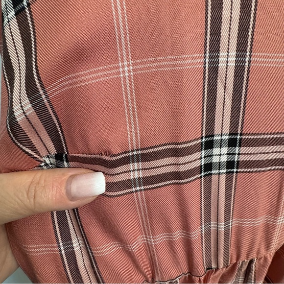 Torrid Women's Coral/Orange Plaid Long Sleeve Blouse - Size 1 - NWOT - Picture 4 of 11